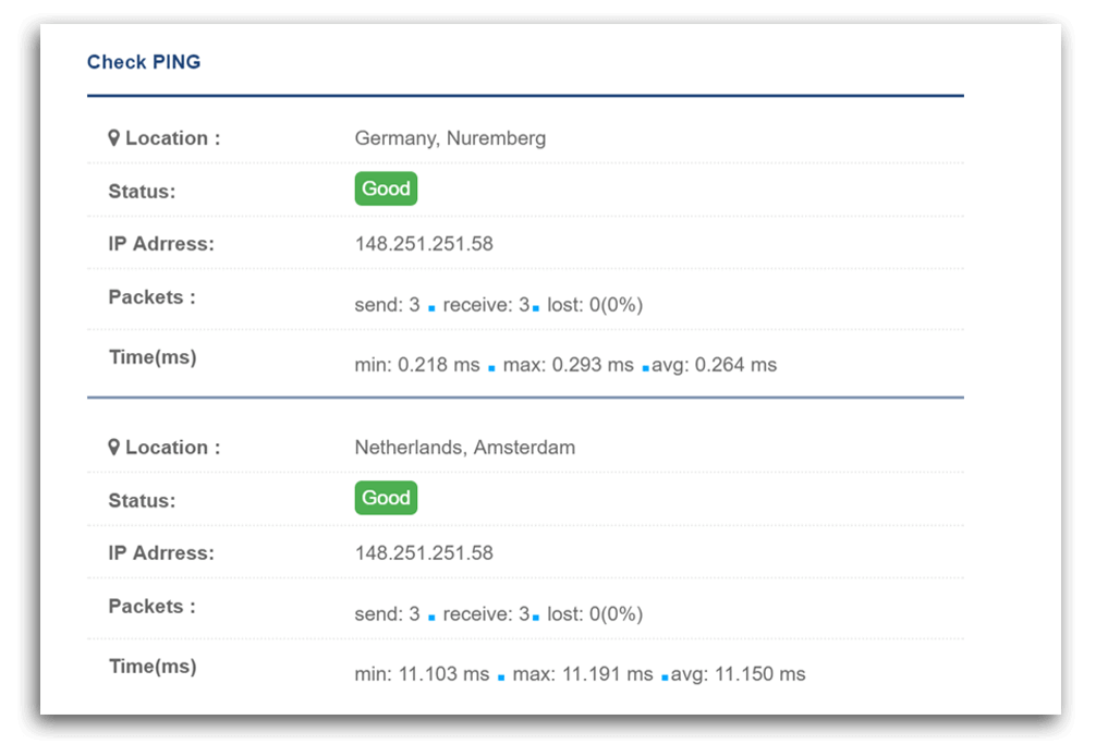 Free PING check tool for online site and server checking